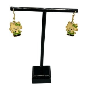 Cat Character Enamel Dangle Earrings